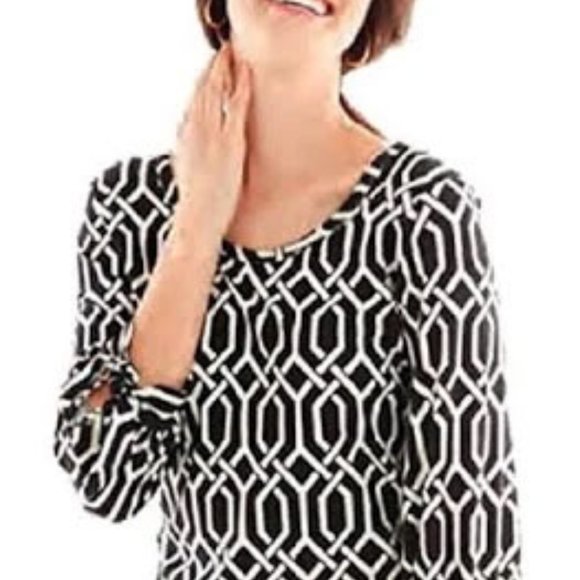 Mud Pie Anderson Black/Pearl Lattice Dress, Small - Picture 1 of 2